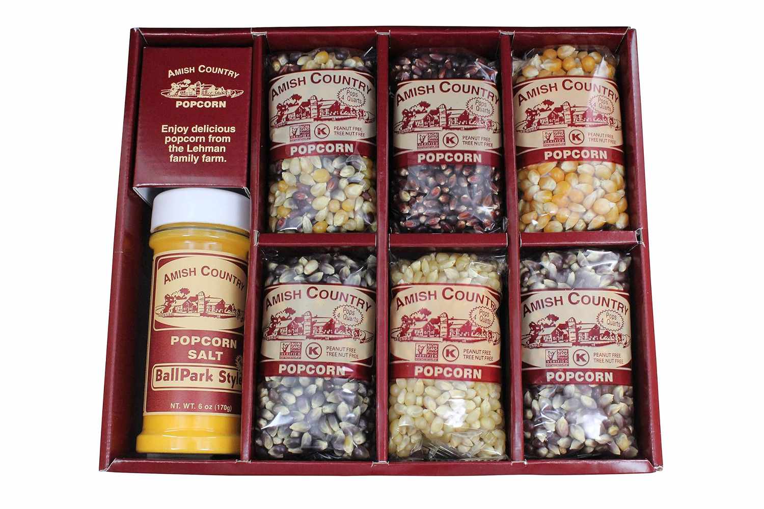 Amish Country Popcorn | Popcorn Kernel Variety Set with ButterSalt | 6-4 oz Bags | Old Fashioned, Non-GMO and Gluten Free