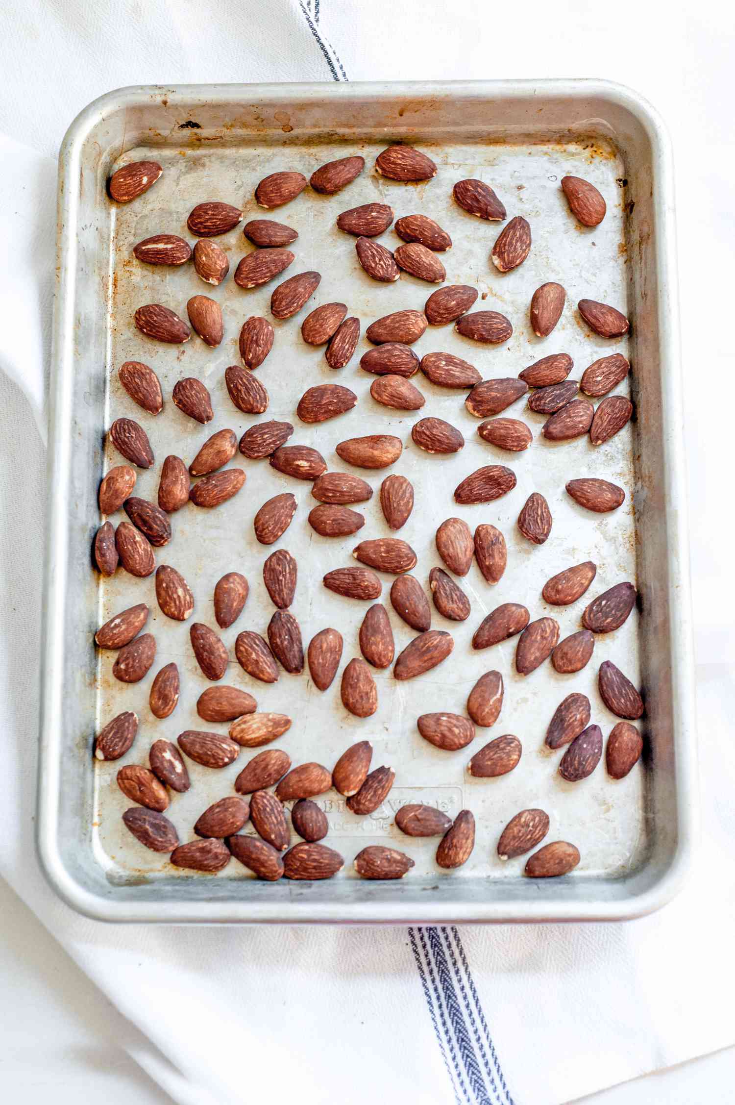 Toasted Almonds on a Baking Sheet