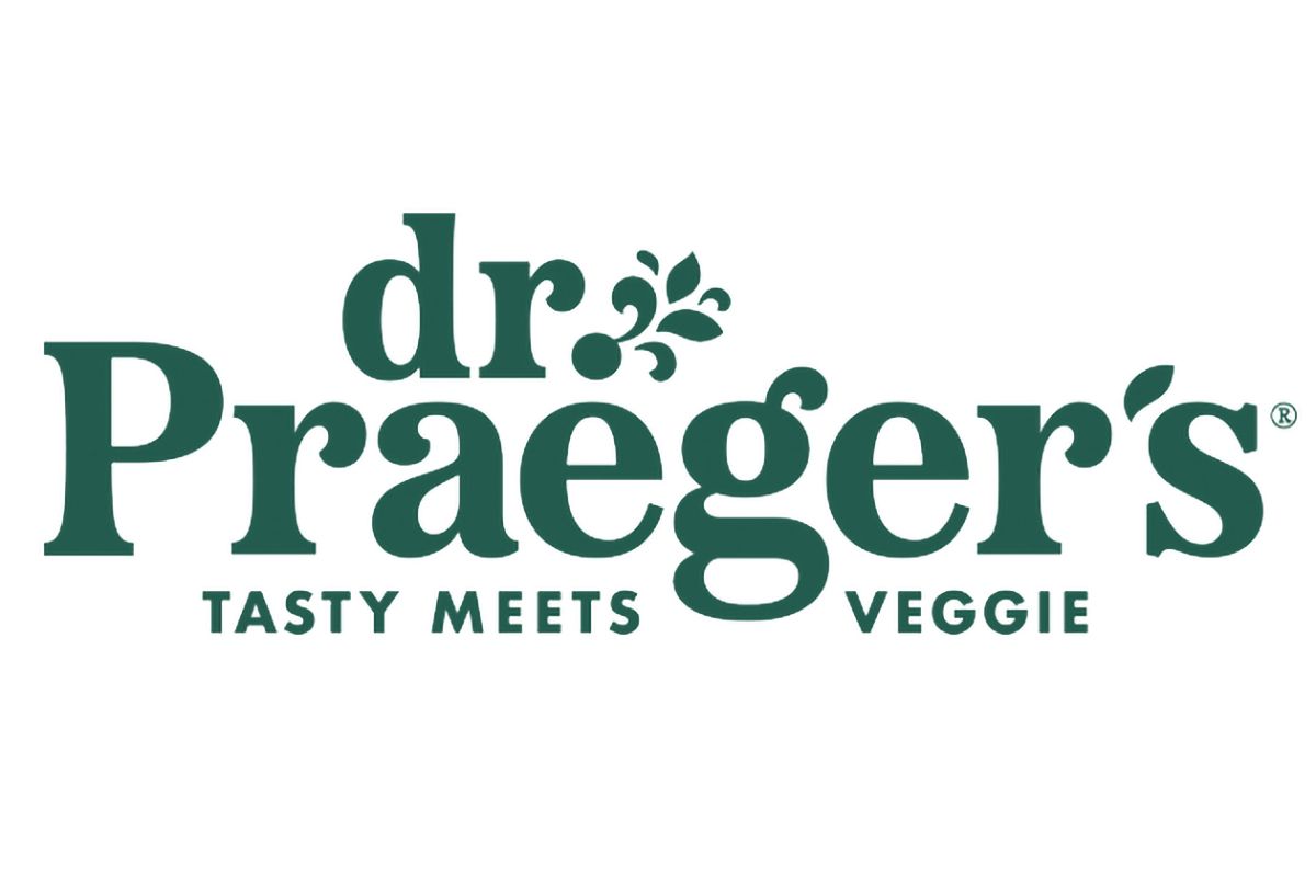Dr. Praeger's logo with the slogan 'Tasty Meets Veggie' displayed underneath