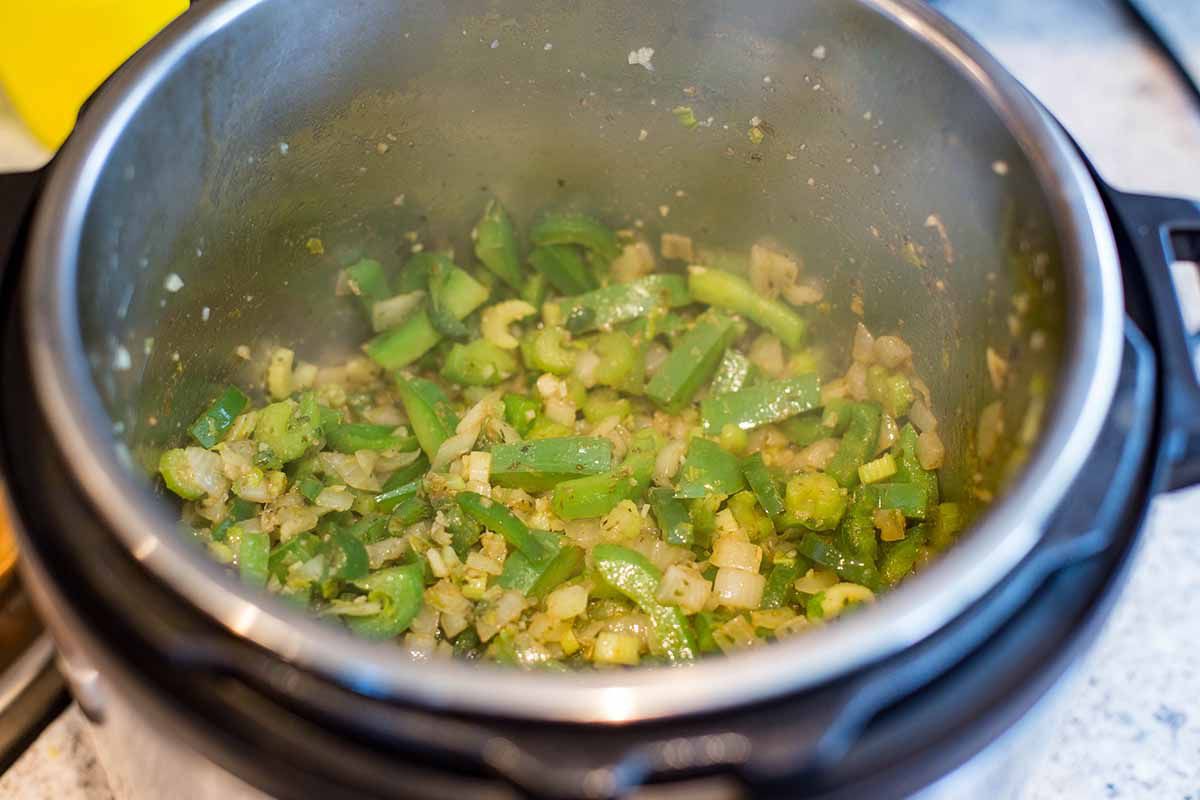White bean chicken chili add the peppers