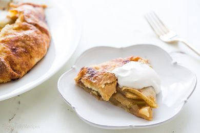 Apple Crostata served with whipped cream