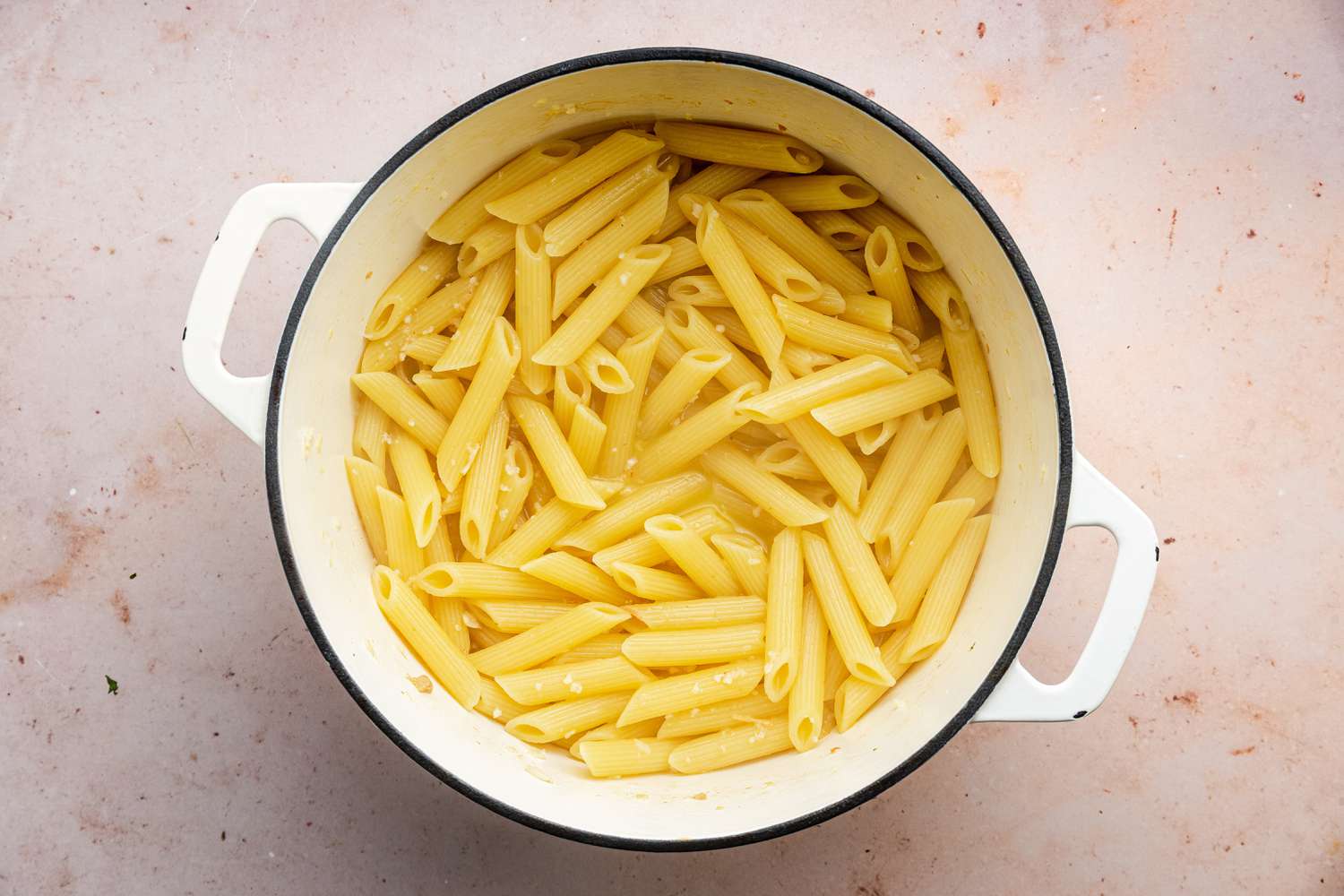 Al Dente Pasta Mixed into the Sauce for Chicken and Broccoli Pasta