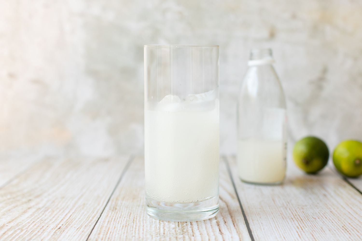 Glass of Lime Juice and Ginger Beer for Dark n Stormy