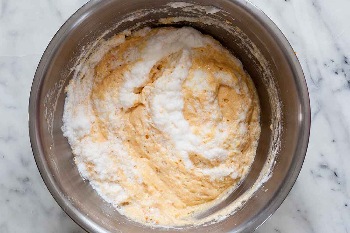 Sweet Potato Waffles with Bacon, Scallions and Fried Eggs