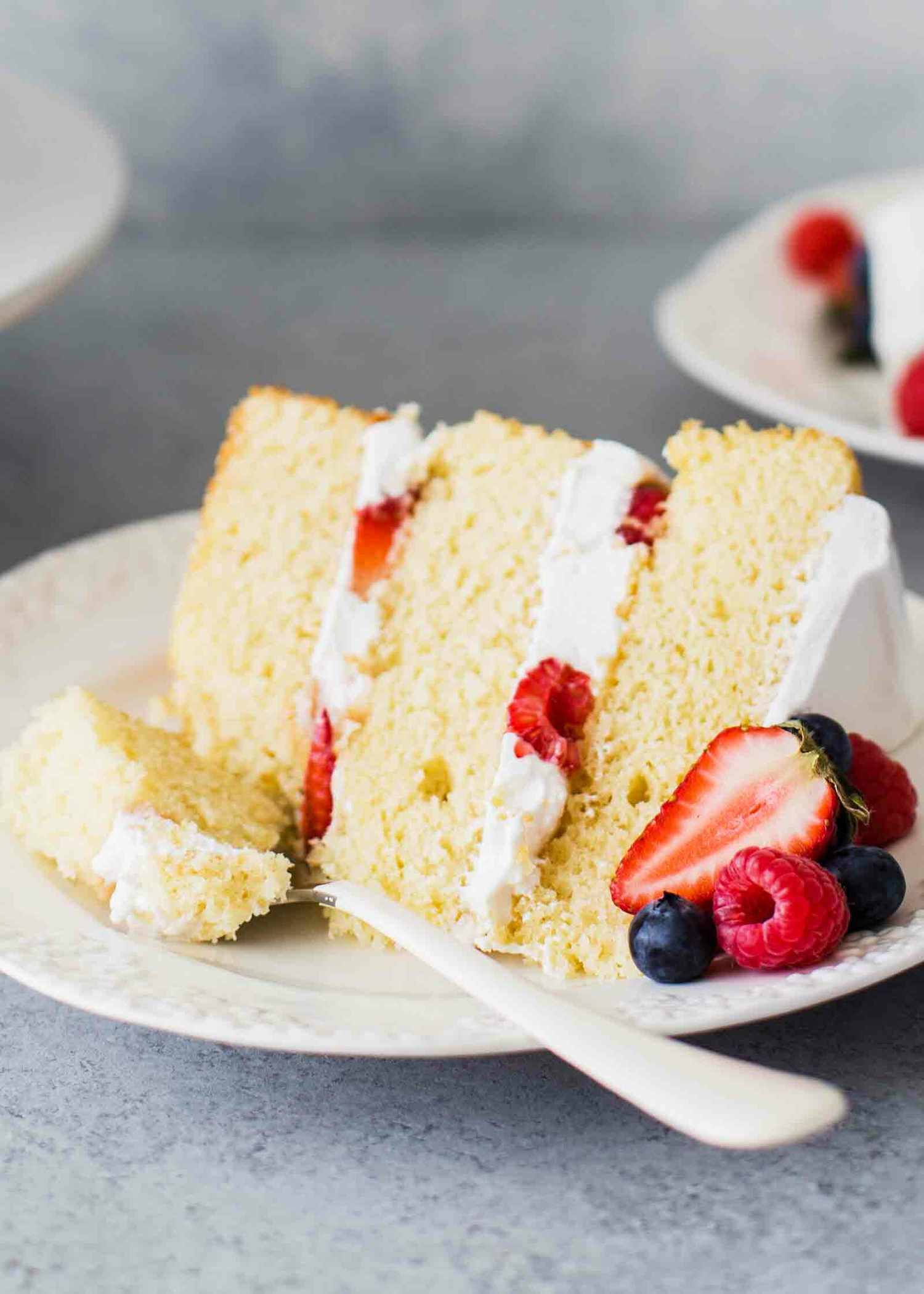 Vanilla Buttermilk Layer Cake on plate