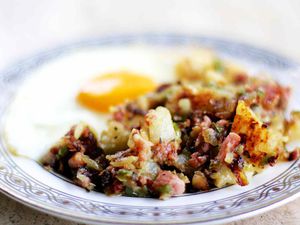 Leftover Ham and Potato Hash with Fried Egg