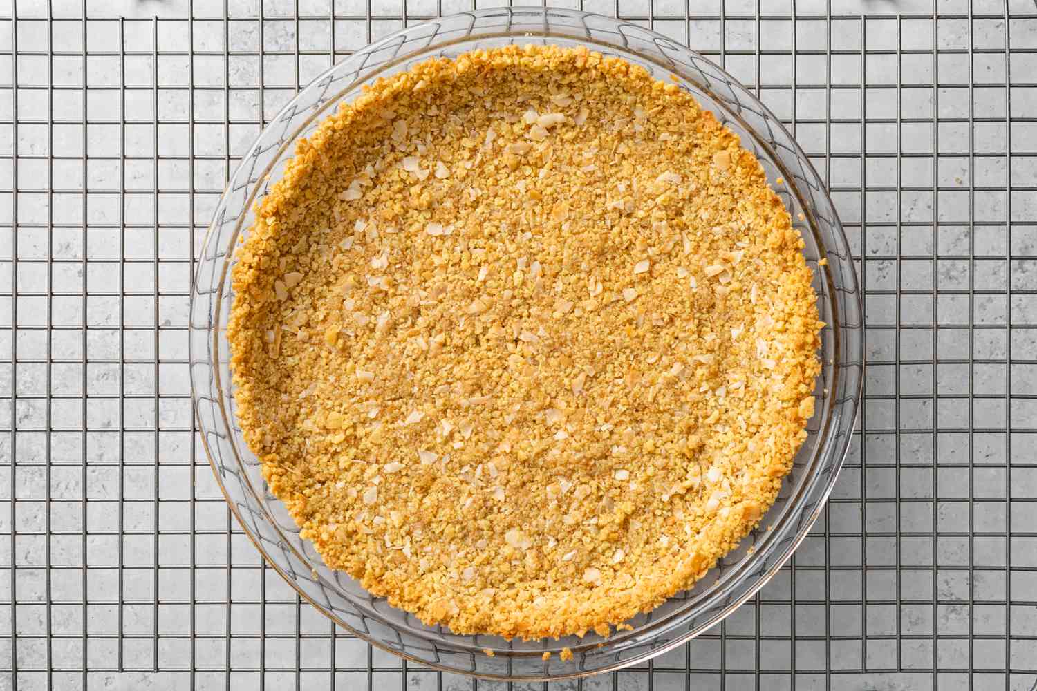 Pie Crust Baked and Cooling on Wire Rack