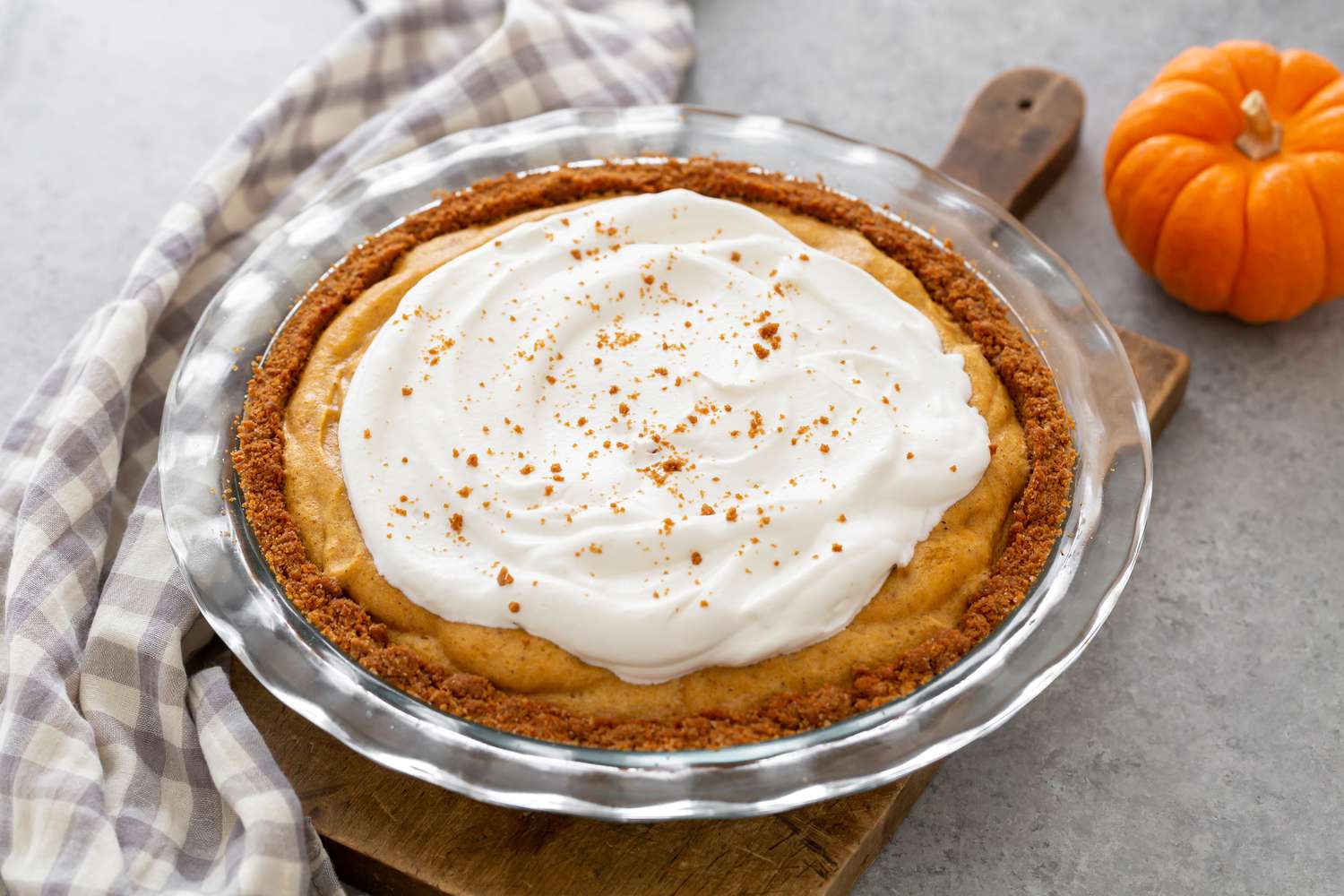 Pumpkin Chiffon Pie with whipped cream