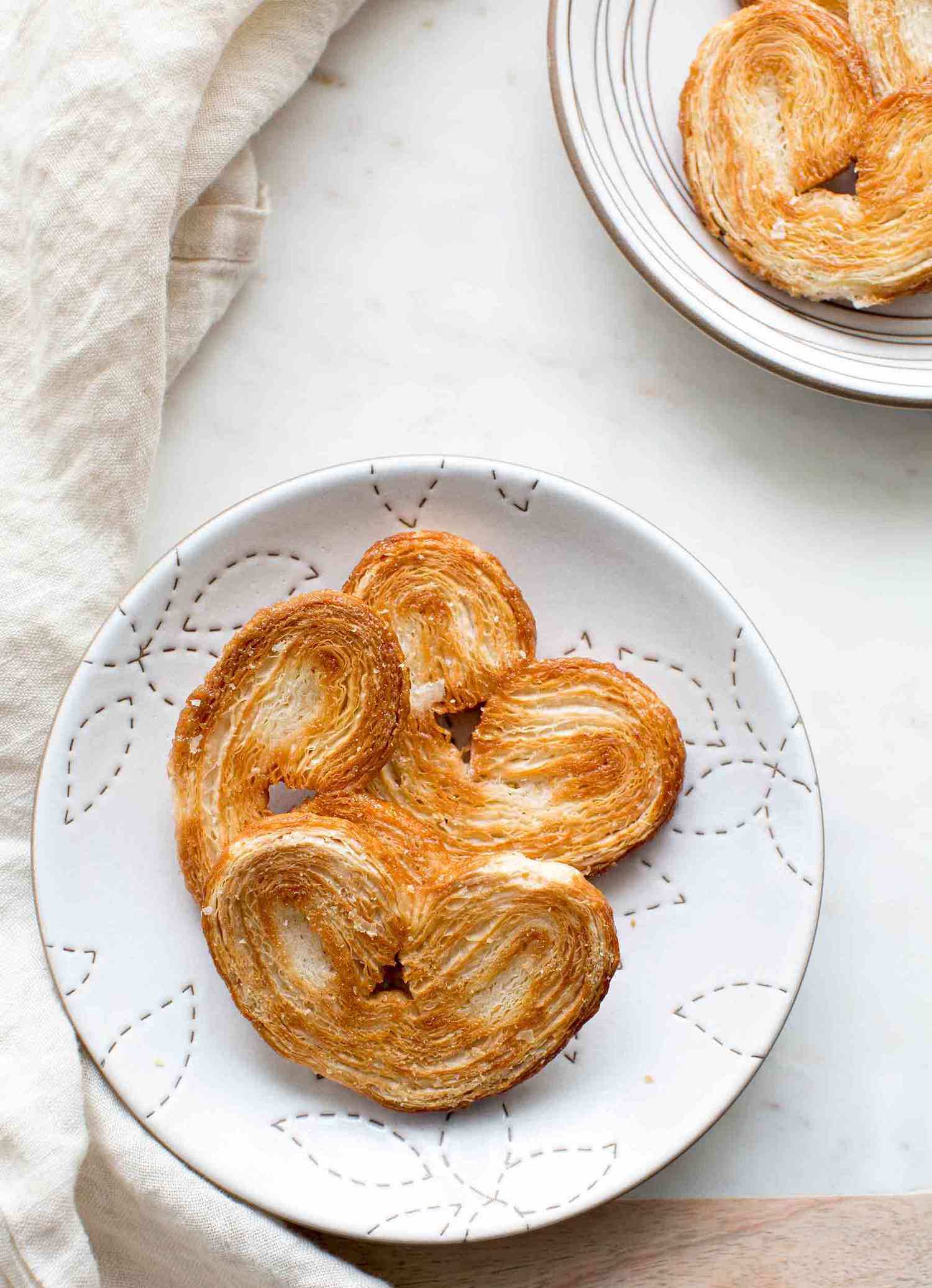 A plate with palmier pastries