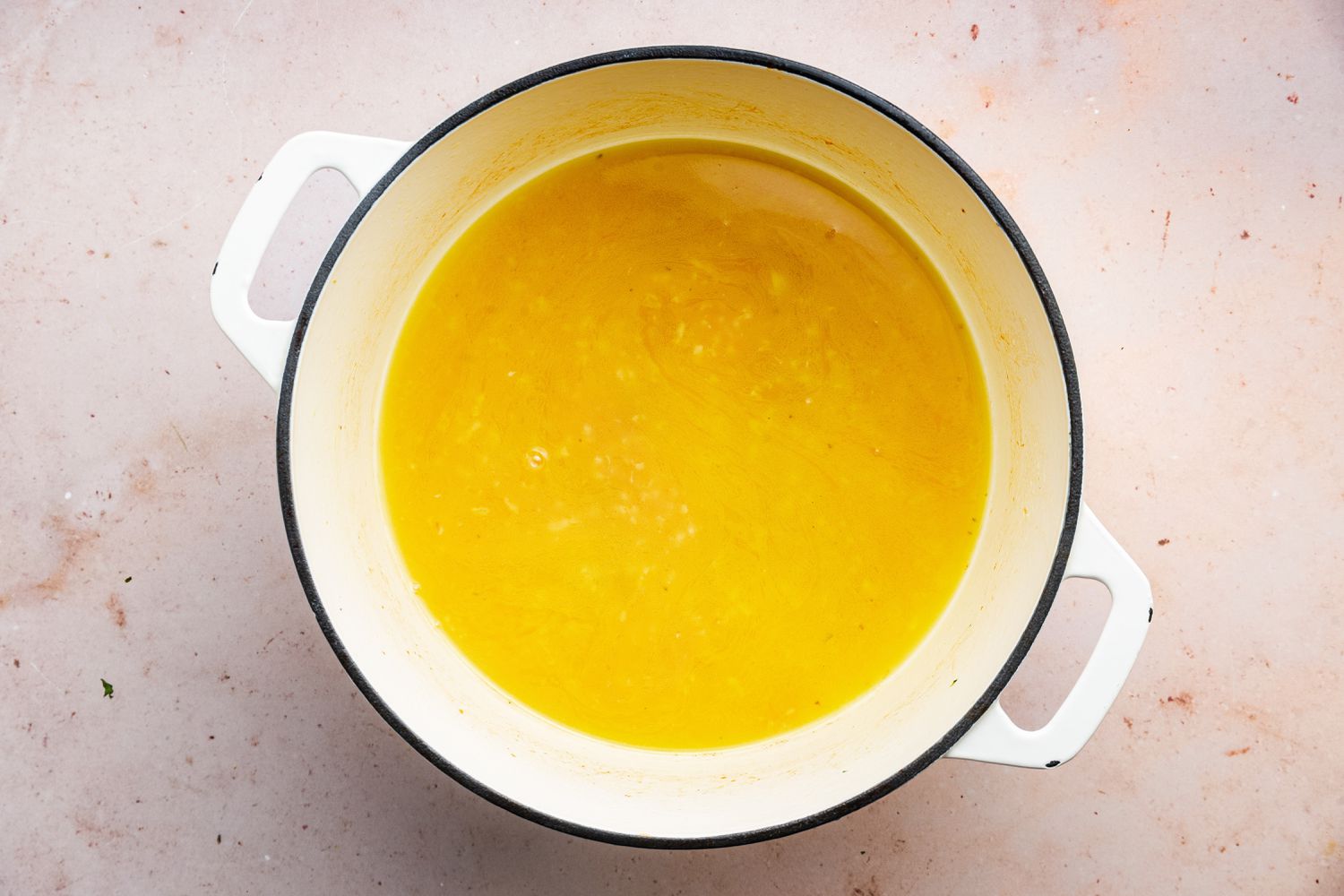 Sauce in a Dutch Oven for Chicken and Broccoli Pasta