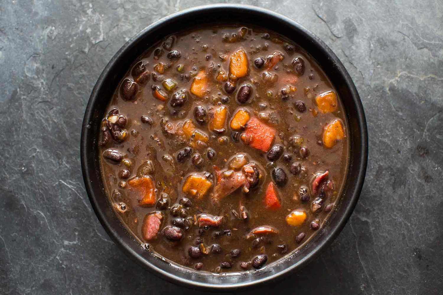 Black Bean Soup in Bowl
