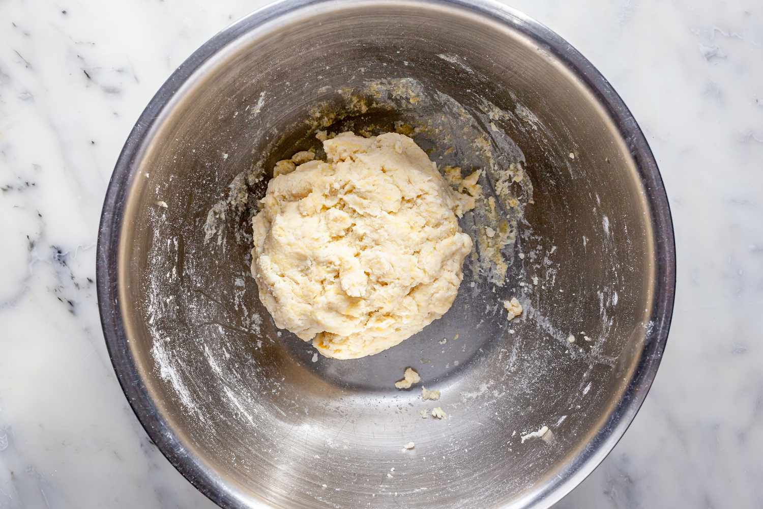 Potato Gnocchi dough in a bowl for homemade gnocchi
