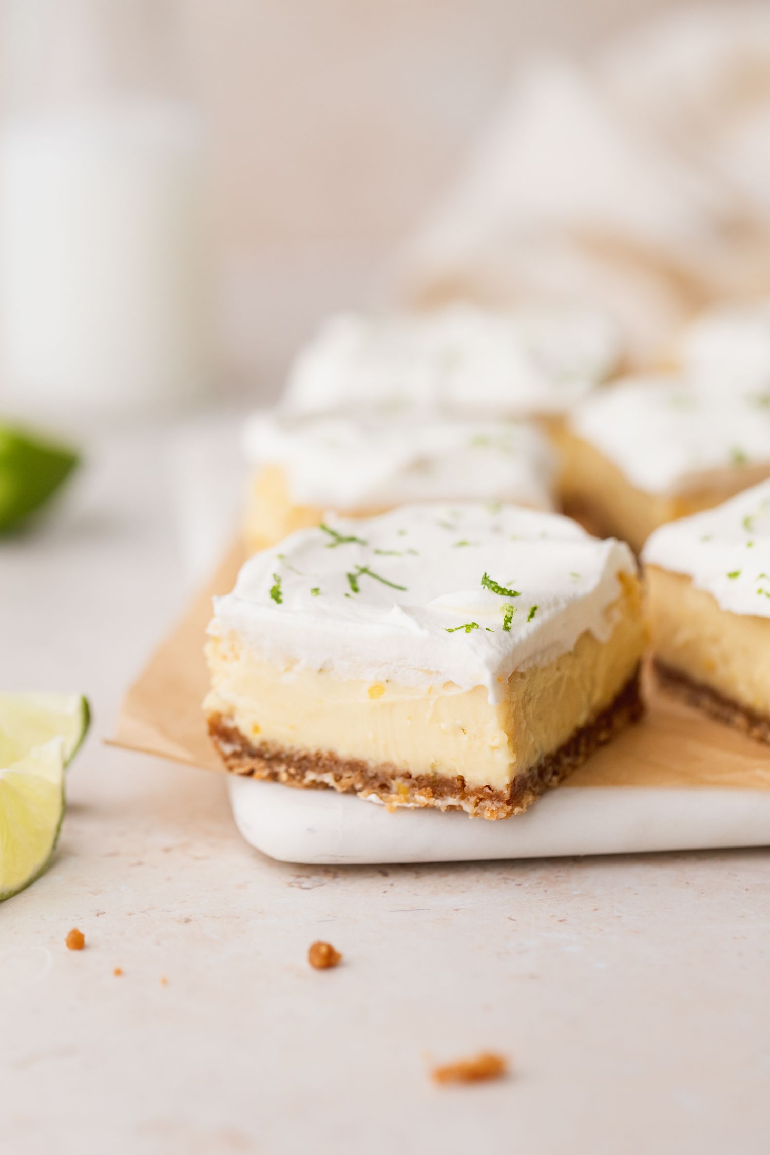 Styled key lime bars