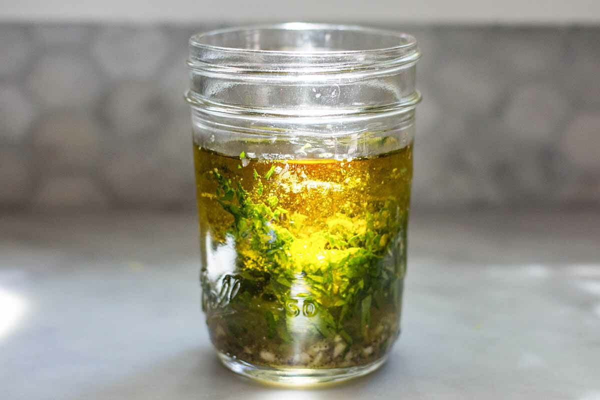 Gluten-Free Greek Pasta Salad make the dressing