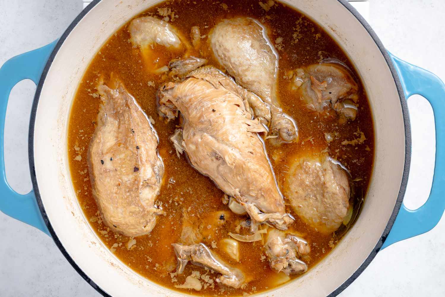 Cooked Chicken Adobo Recipe in a Dutch Oven 