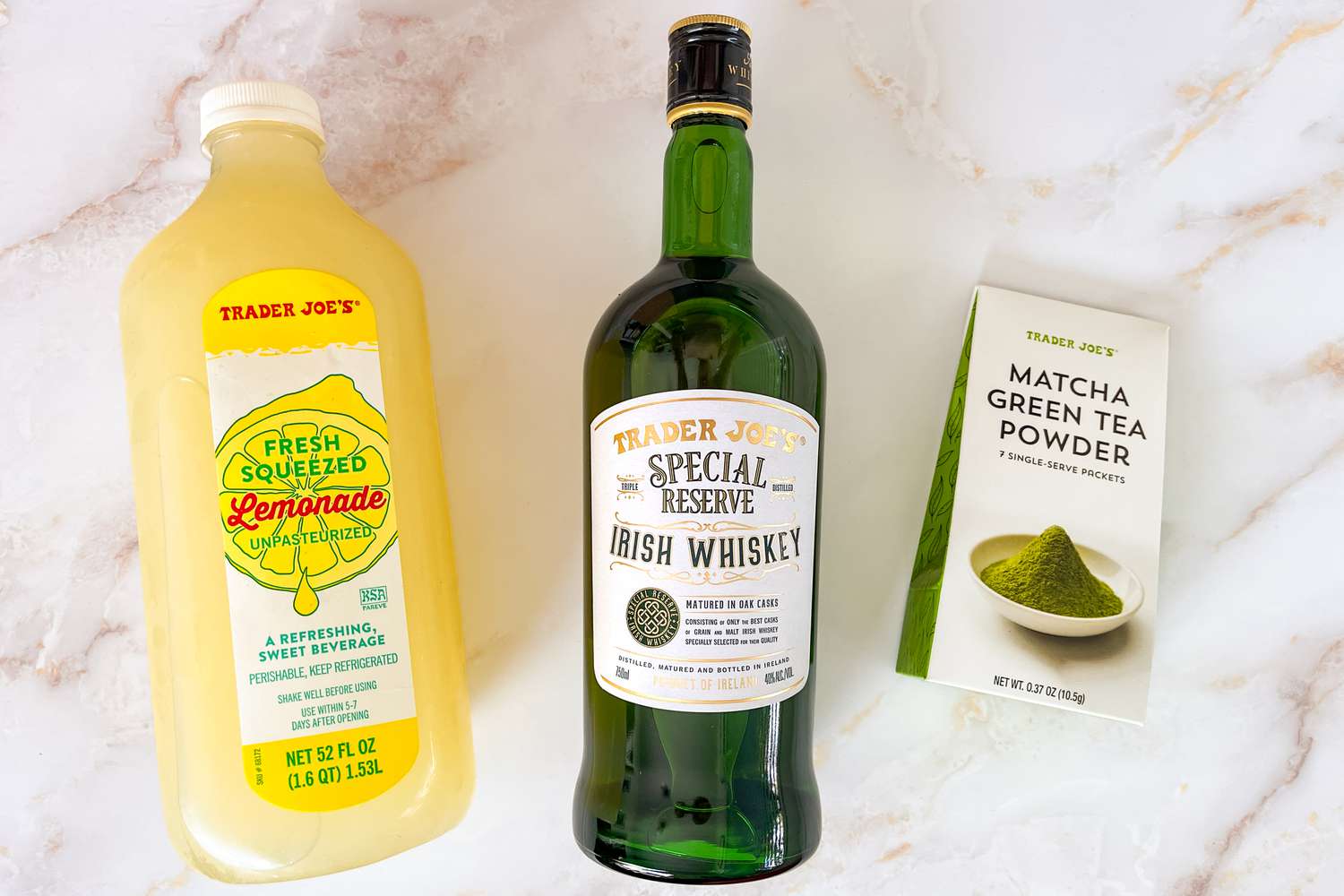 ingredients for TJ's green cocktail