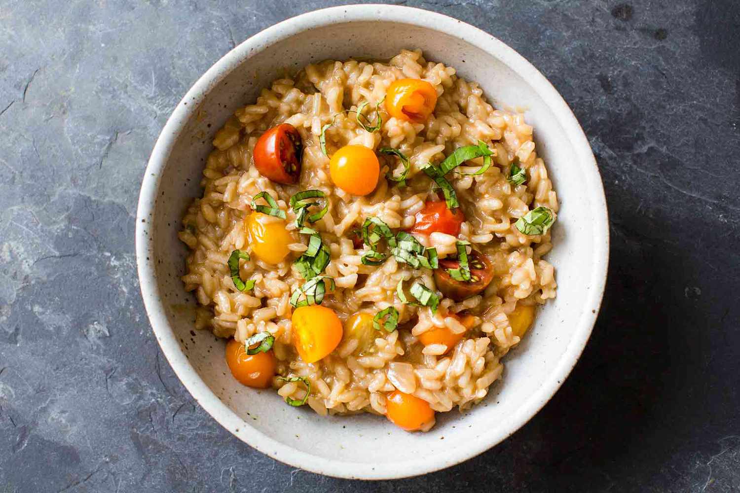 Balsamic Risotto with Tomatoes and Basil