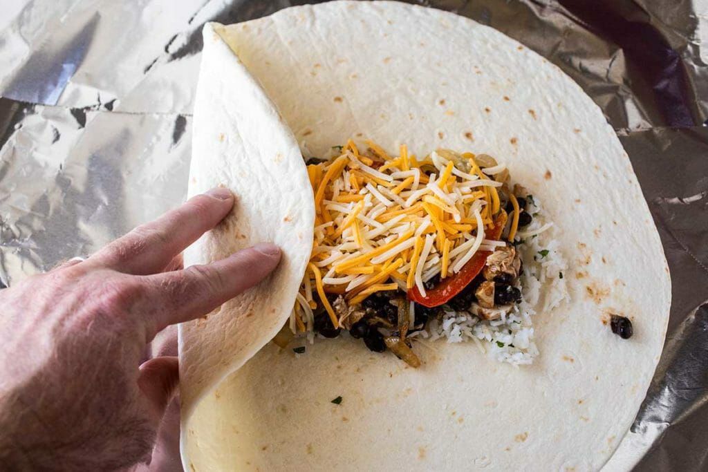how to wrap chicken freezer burritos