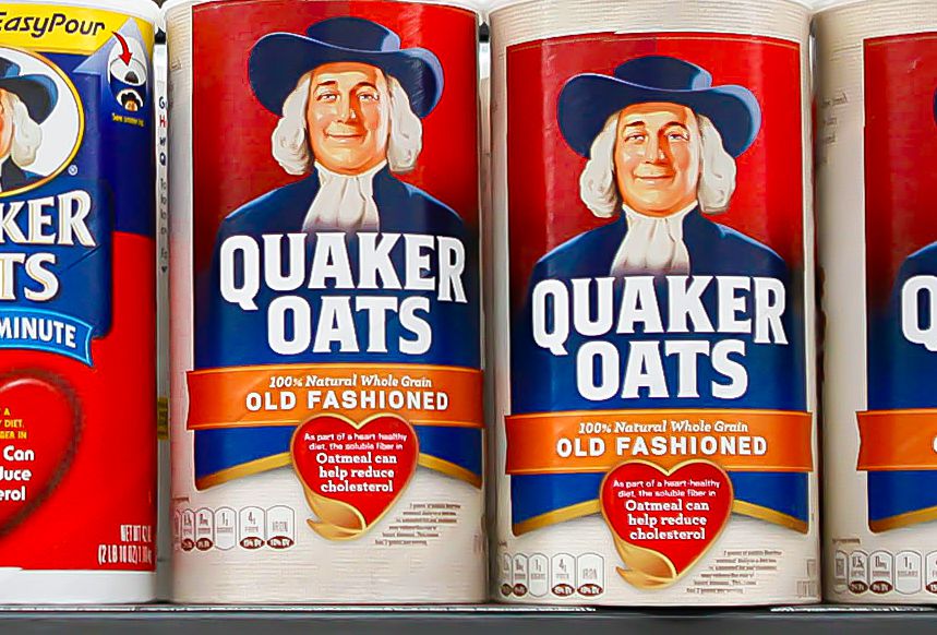 quaker oats on a store shelf
