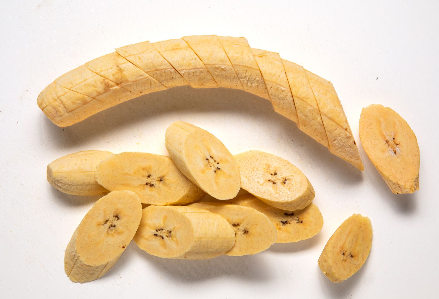 Plantains Cut Into Slices for Maduros (Fried Sweet Plantains) Recipe