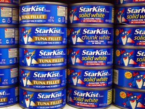 Starkist Tuna Cans on a store shelf