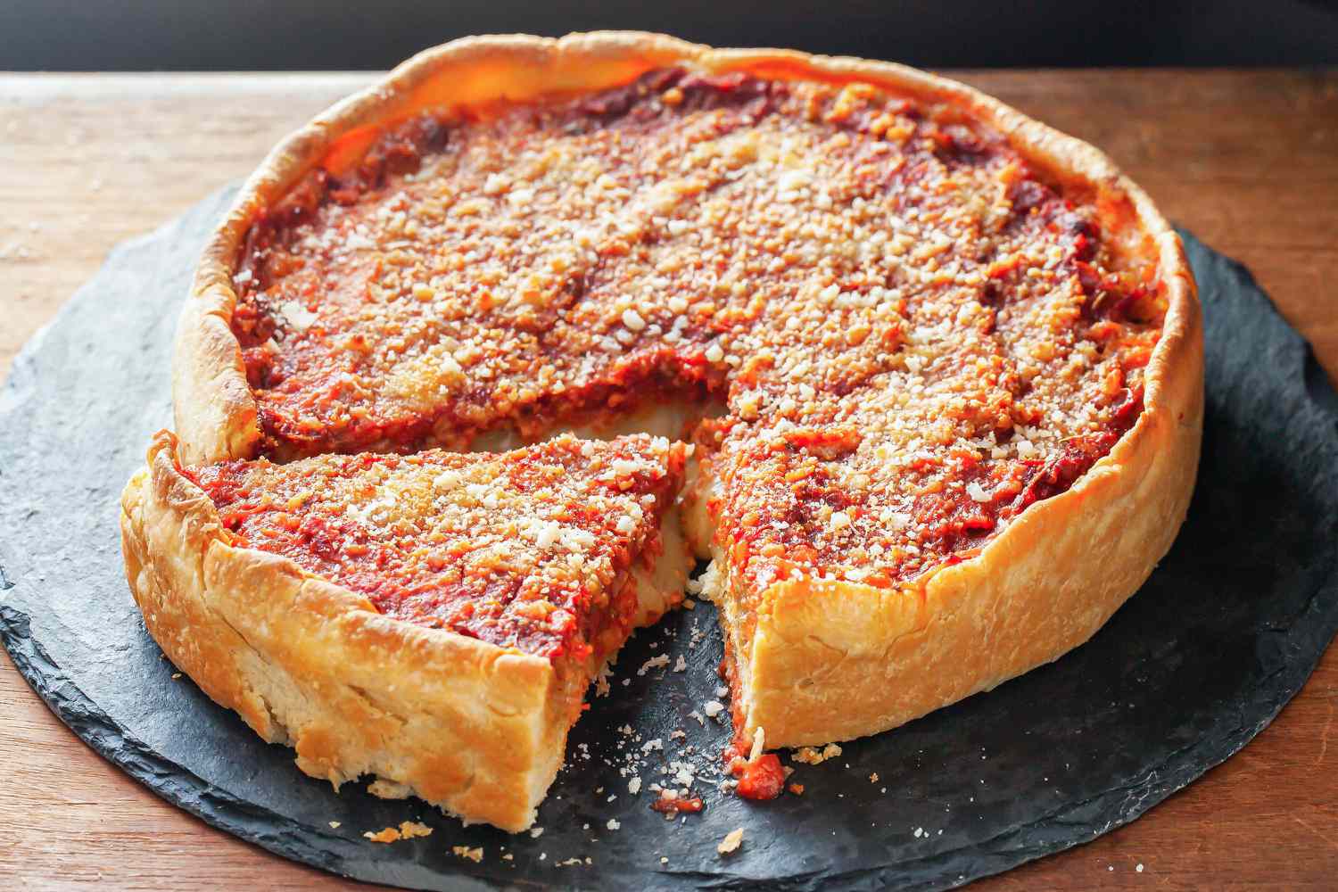 Homemade Chicago-Style Deep Dish Pizza