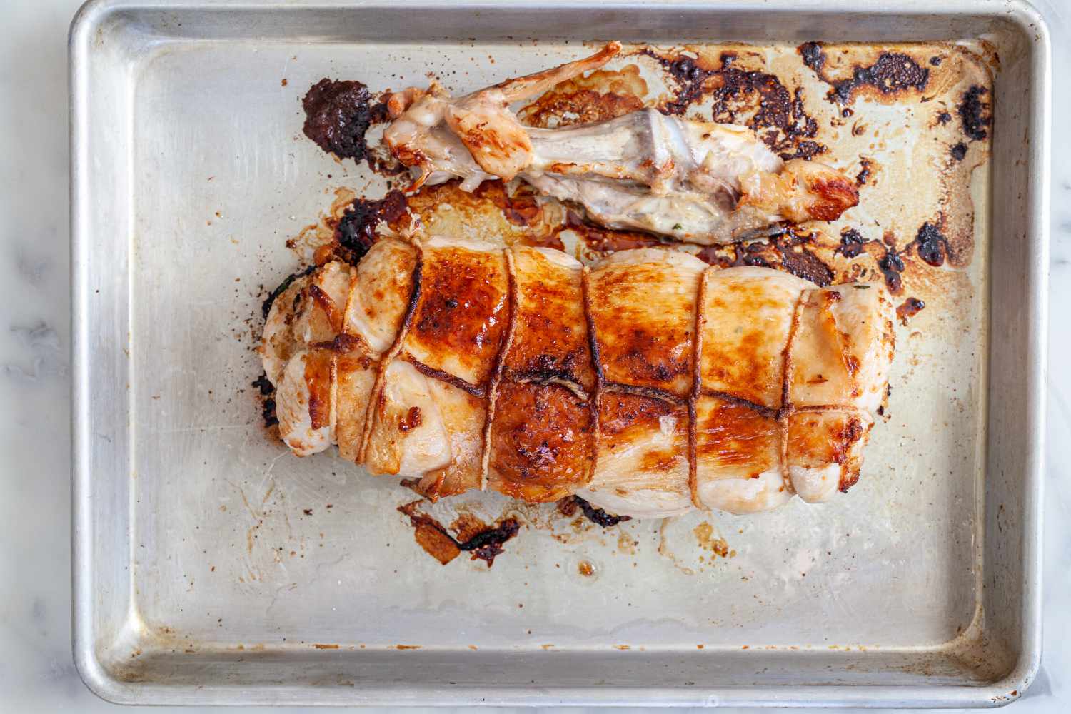 How to cook boneless turkey breast on a sheet pan until golden.