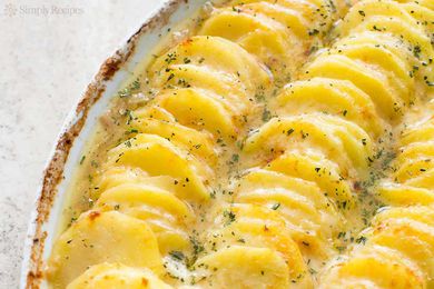 Scalloped Potatoes with Caramelized Onions and Gruyere