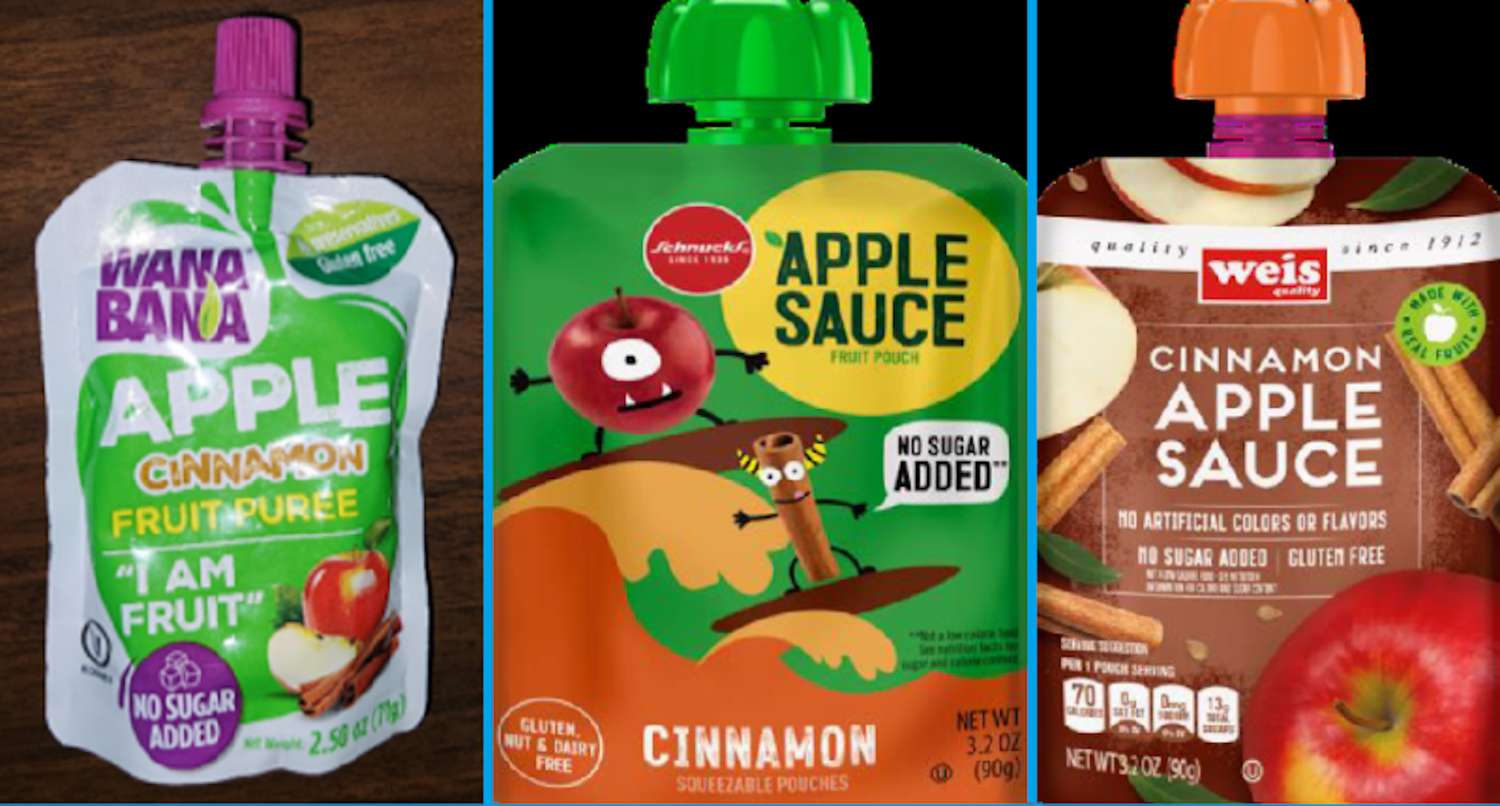 WanaBana, Weis, and Shmucks apple sauces