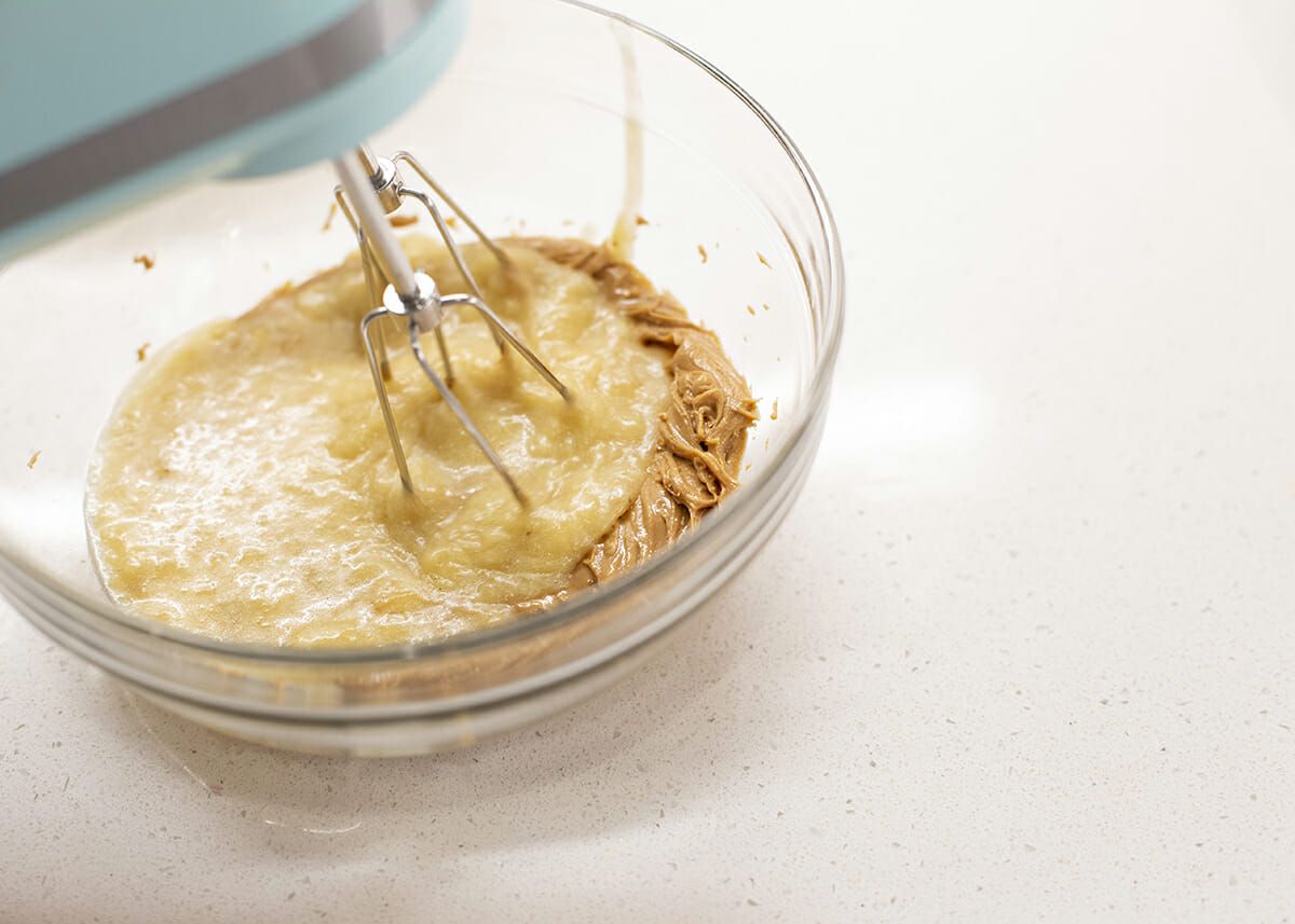 Chocolate Chip Banana Bread Recipe beat in the bananas and peanut butter