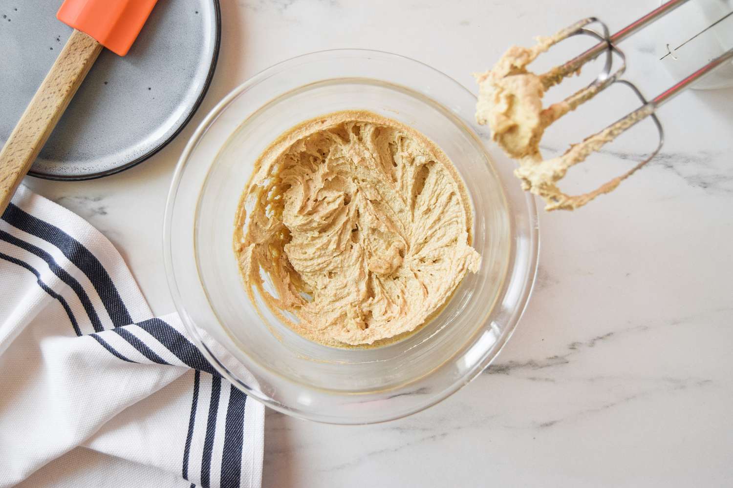 Whipped Sugar and Butter in a Bowl for Stained Glass Cookies