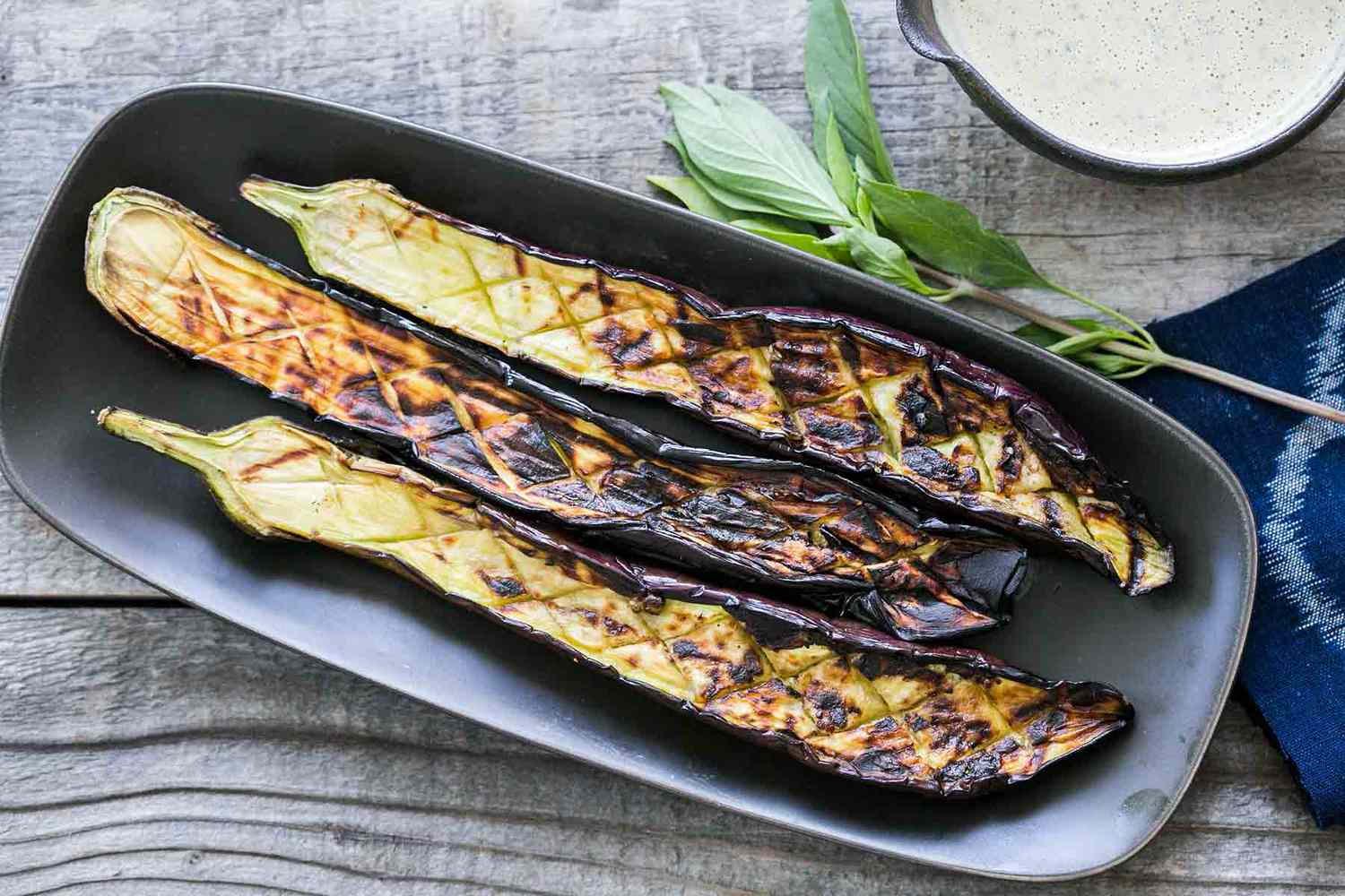 Japanese Eggplant with Tahini Sauce