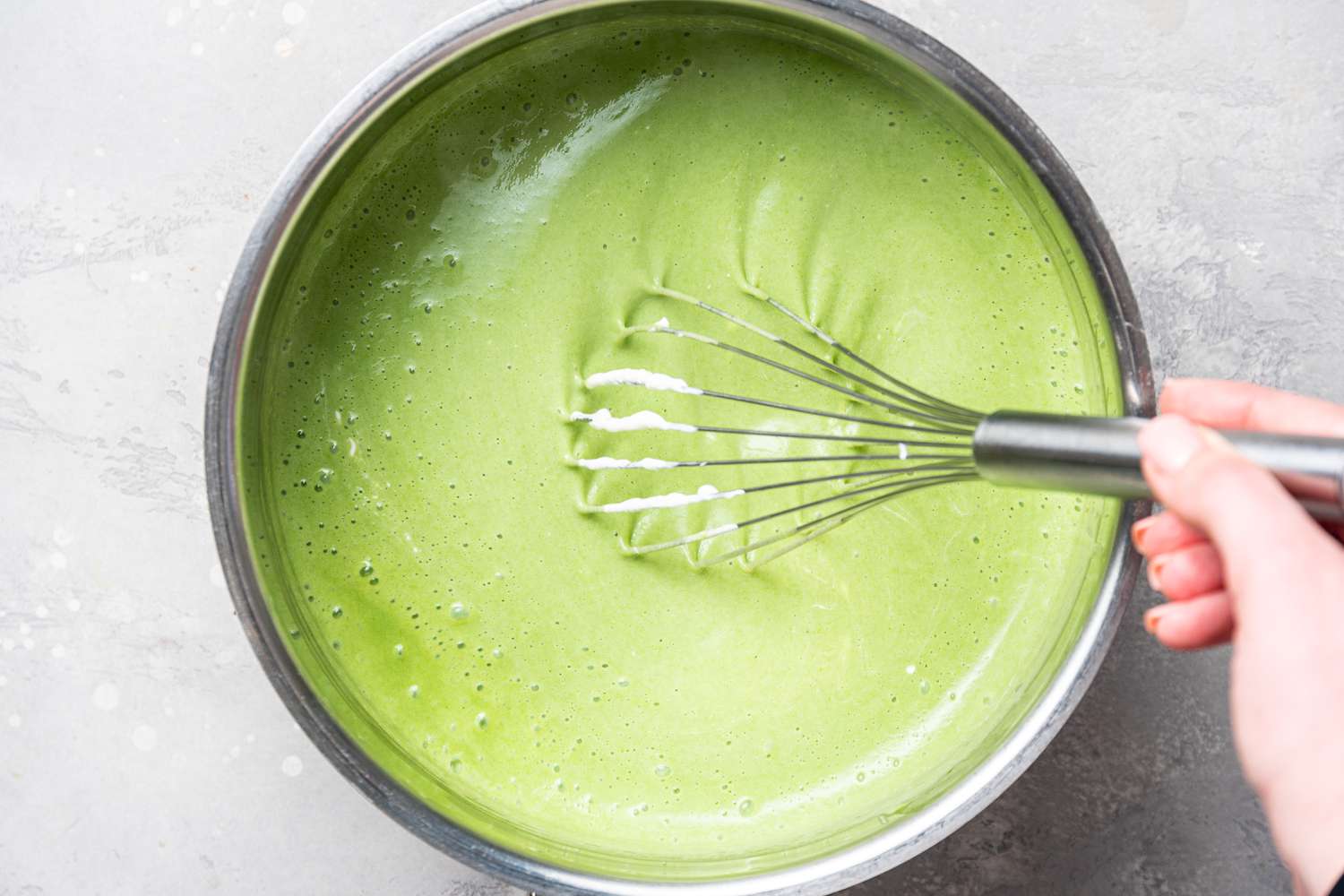 Cream of Spinach Soup with sour cream added