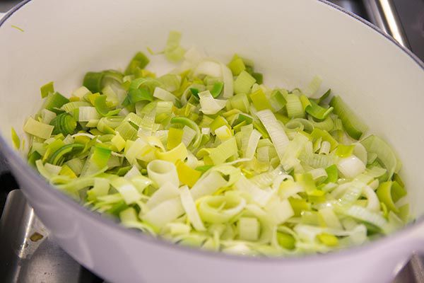 Leek and Potato Soup cook the leeks in a large pot