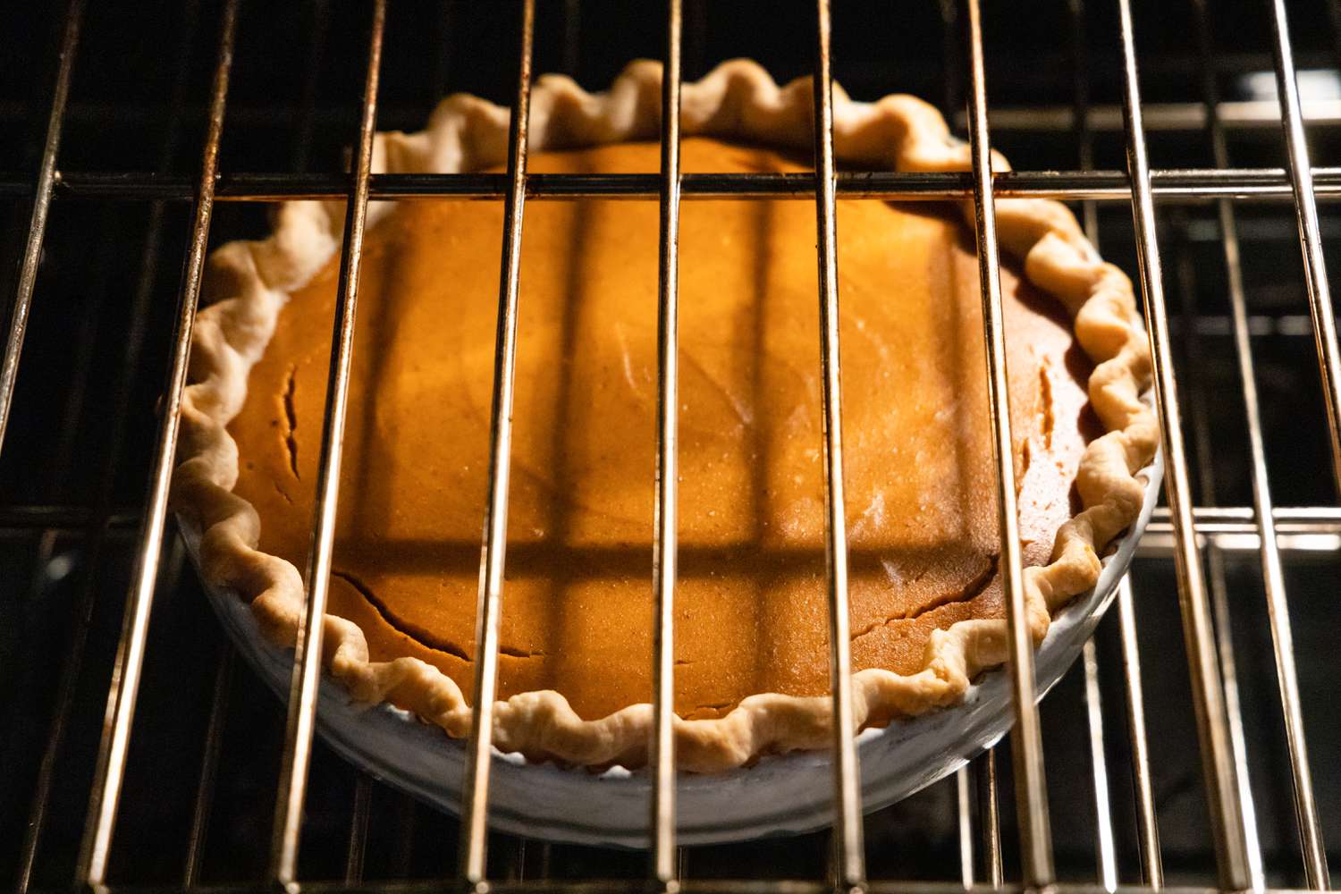 Vegan Pumpkin Pie Baking in the Oven