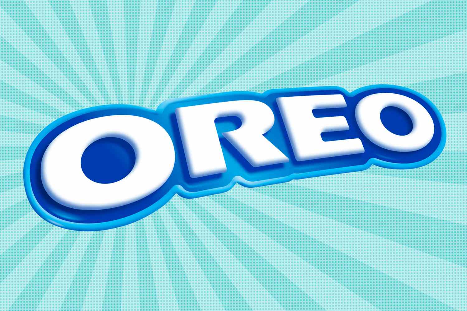 Oreo logo on a stylized blue background