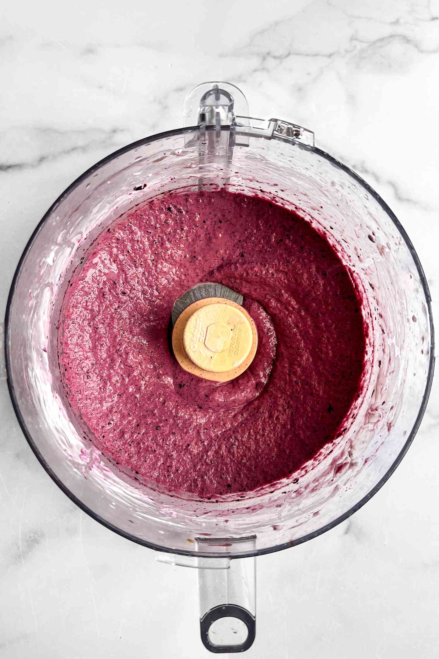 blended frozen yogurt in food processor