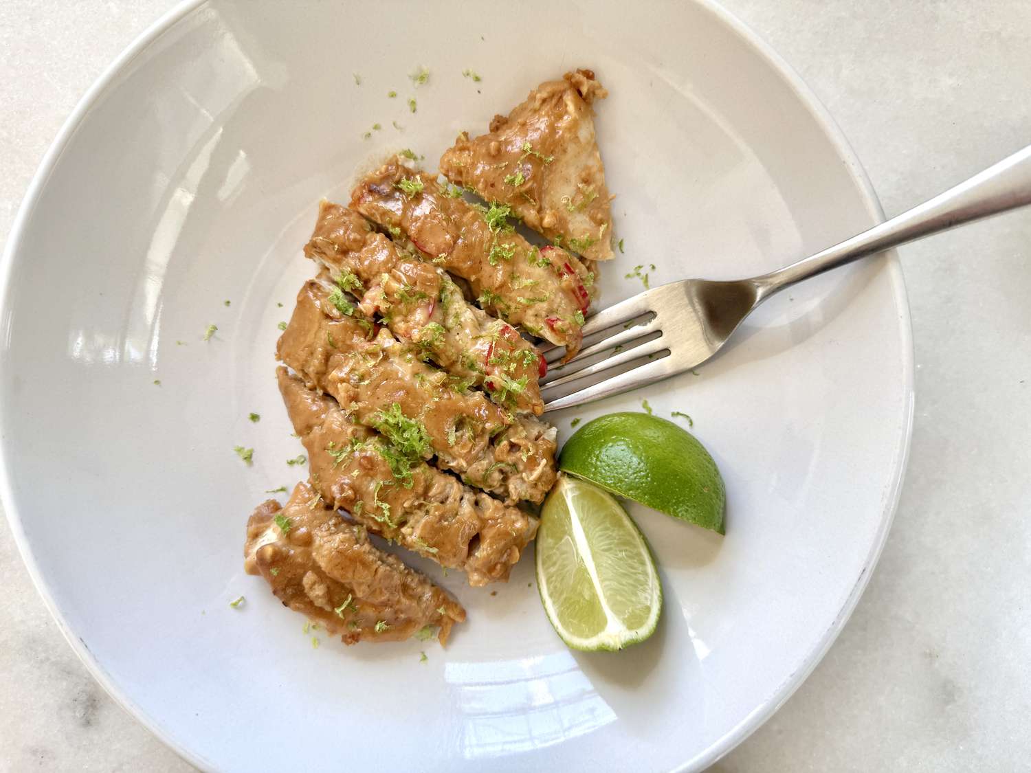 Jamie Oliver's 5-Ingredient Peanut Chicken on a plate