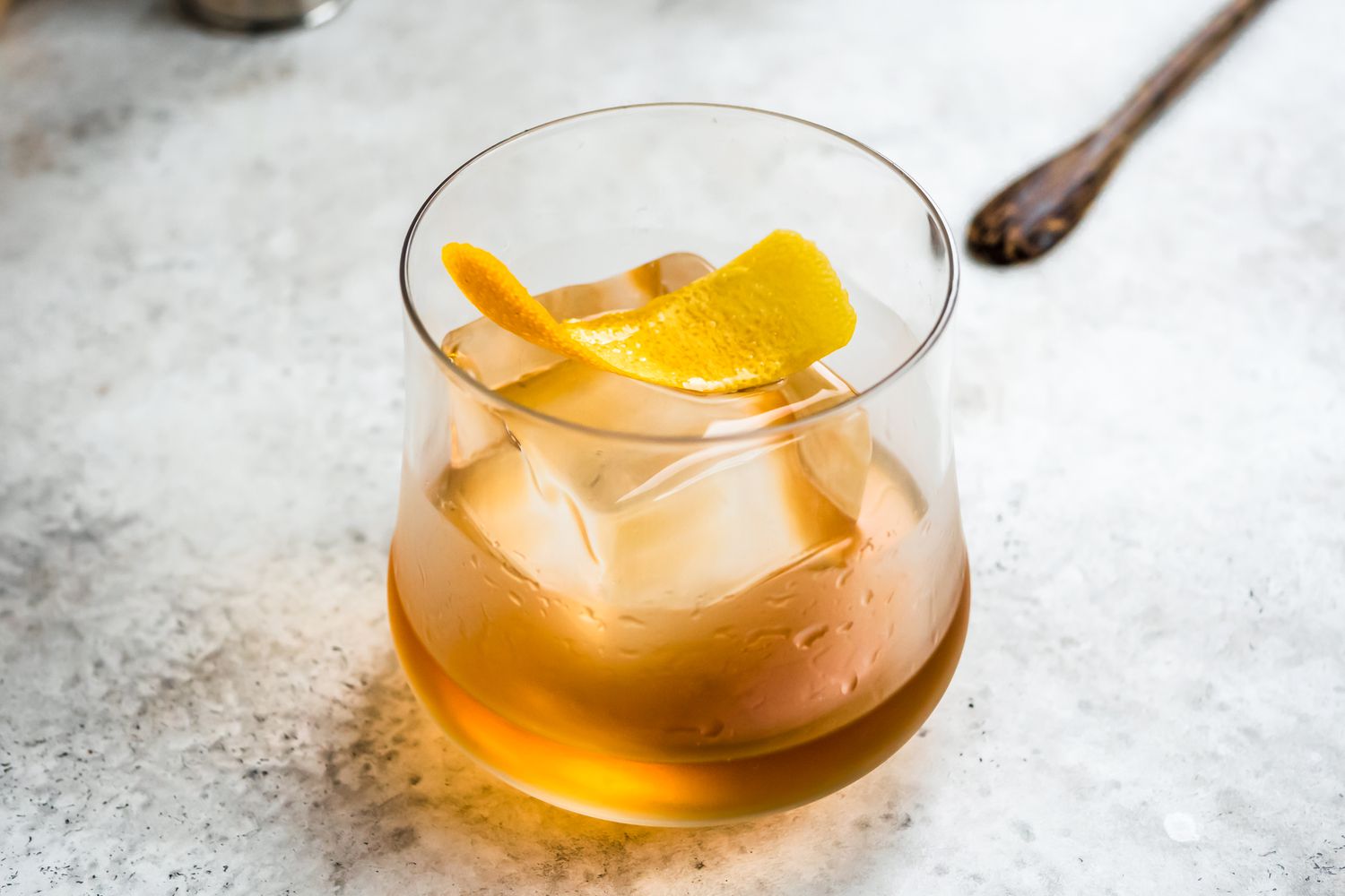 Rum Old Fashioned with an Orange Peel