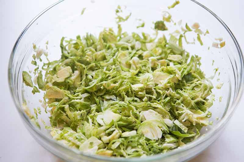 shaved brussels sprouts in a bowl