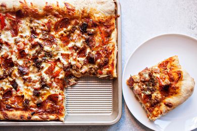 Sheet Pan Pizza with Pepperoni