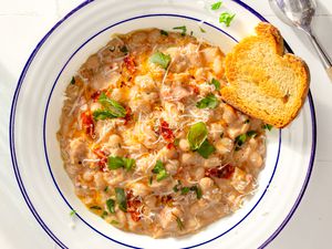 Marry Me Beans in a white bowl