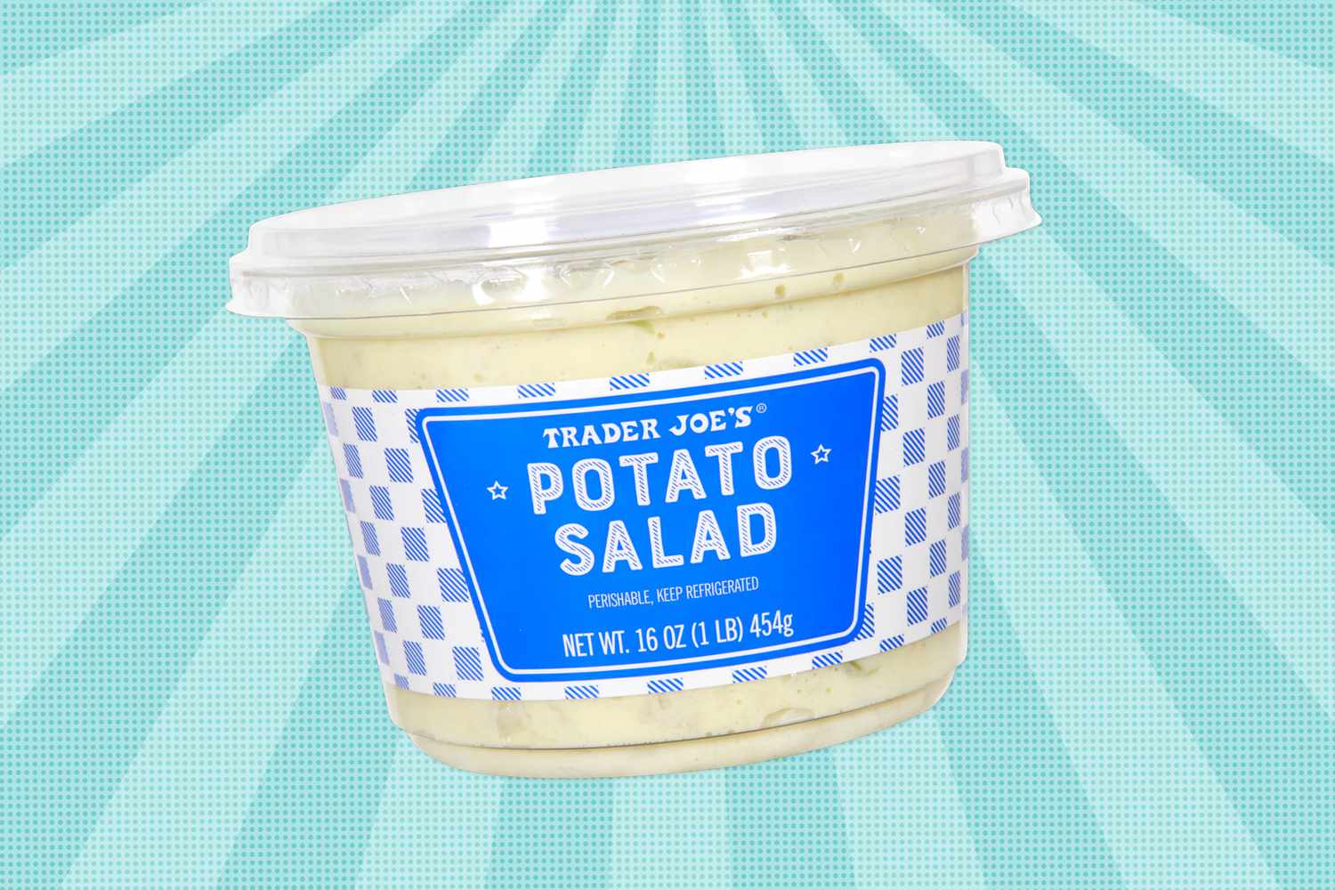 A container of Trader Joe's potato salad with its packaging visible
