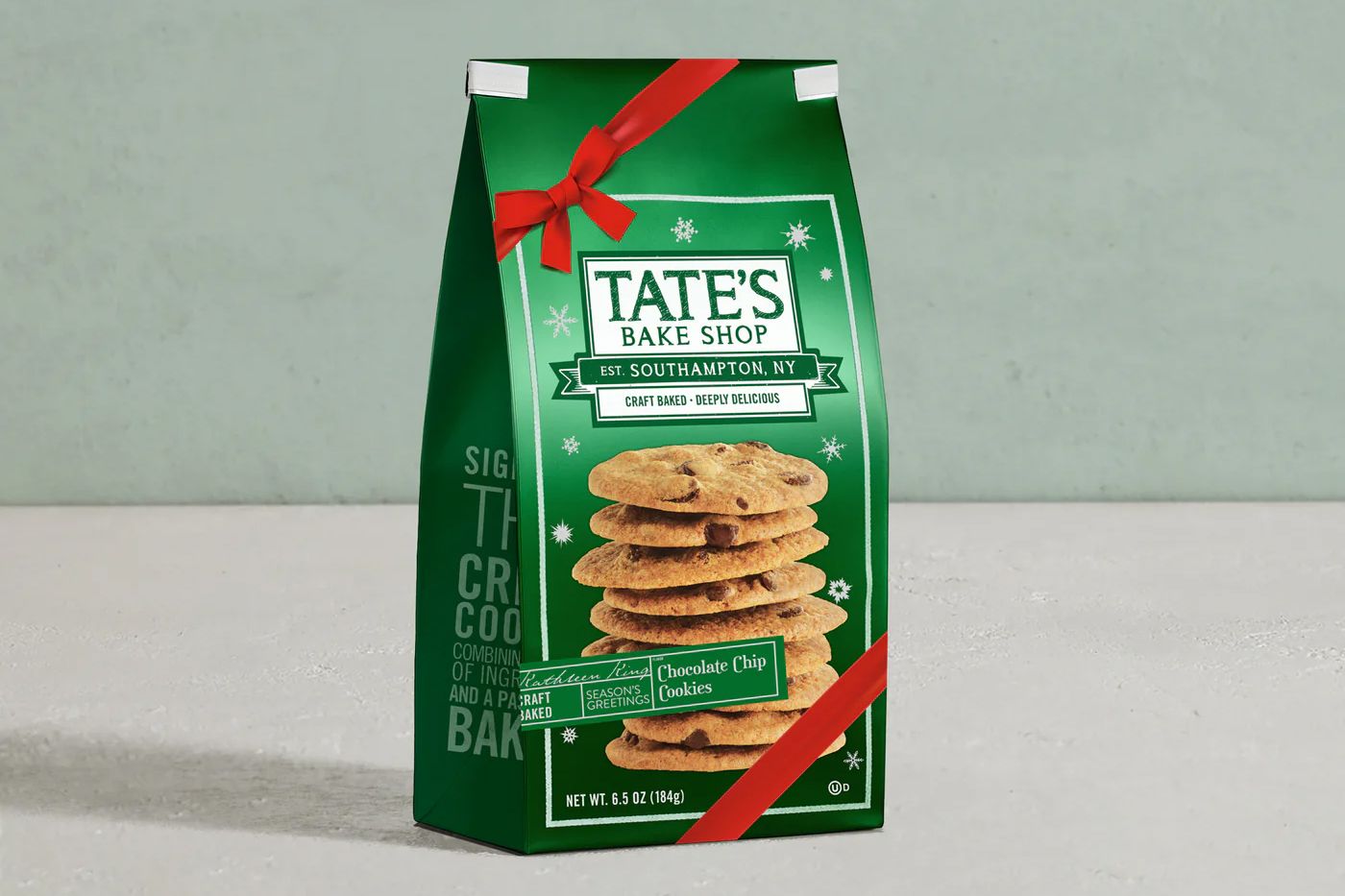 A package of Tates Bake Shop chocolate chip cookies