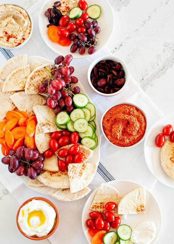 How to assemble a mediterranean platter for dinner