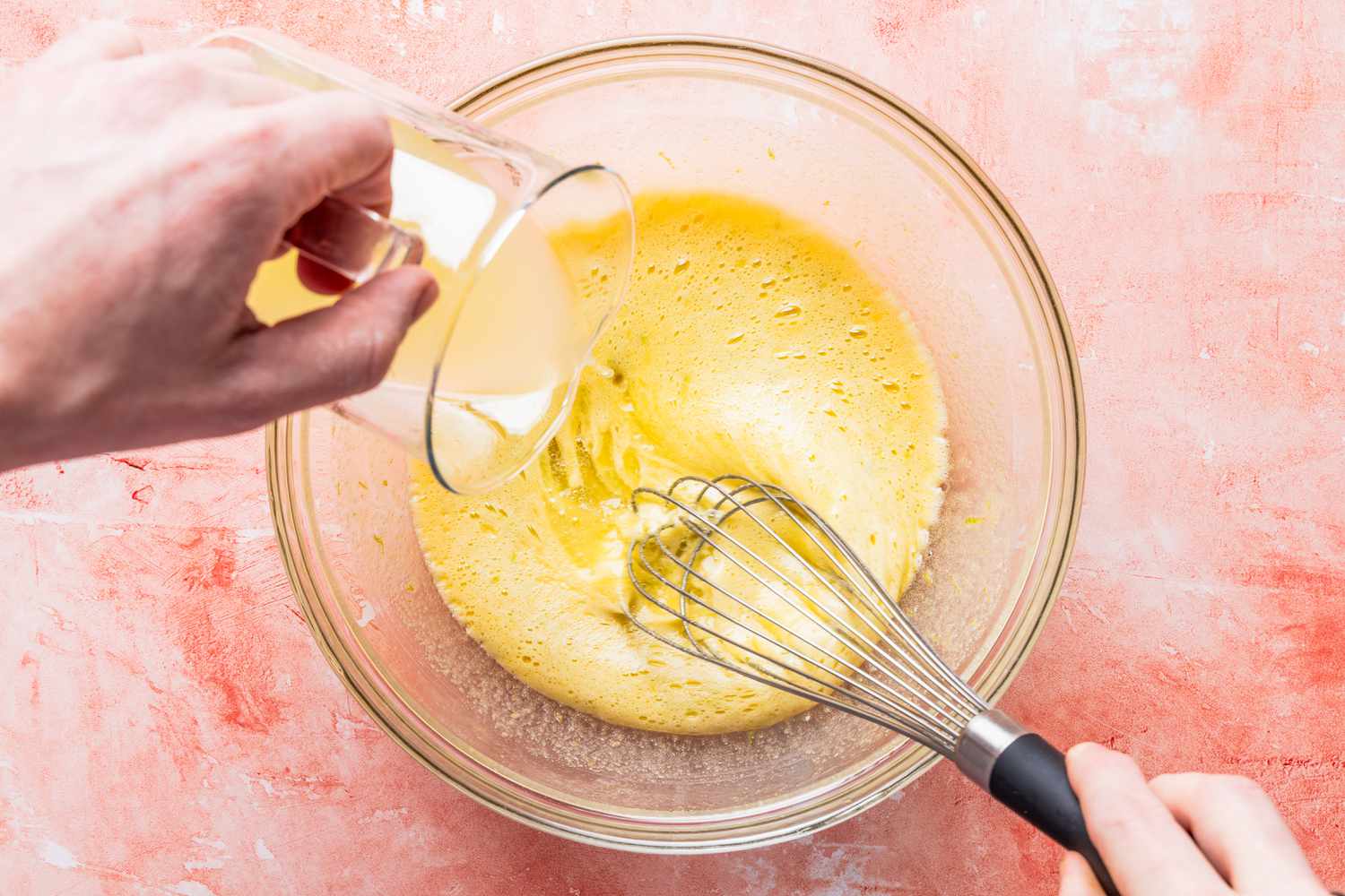 lime juice whisked into the lime-sugar-flour mixture for raspberry lime rickey bars recipe