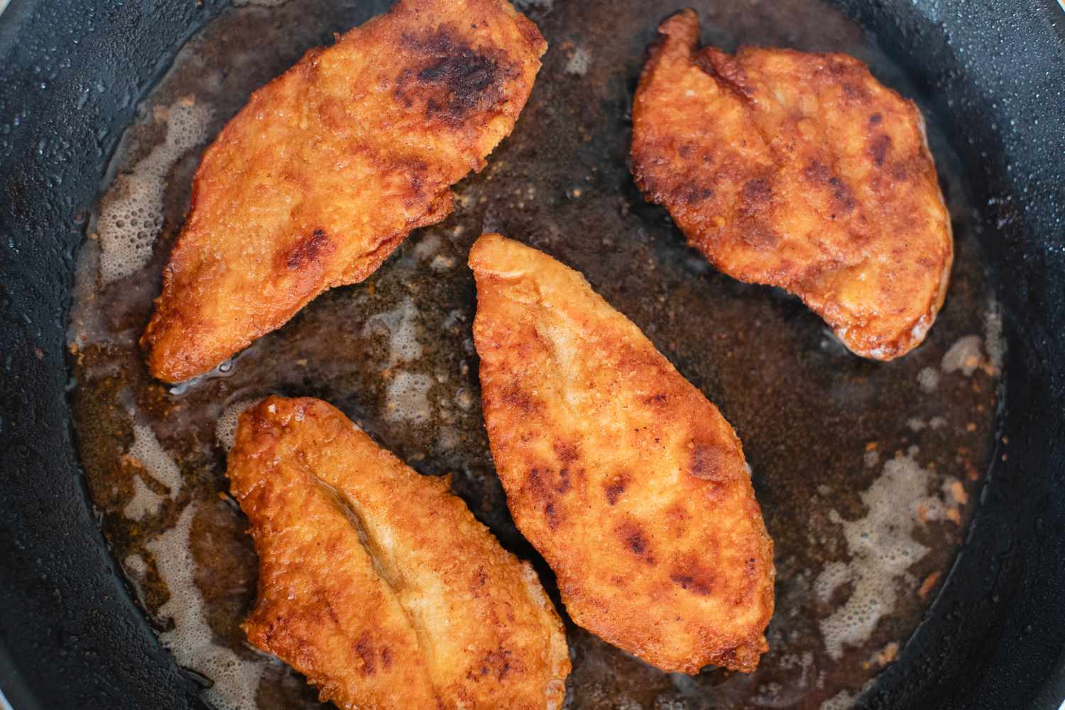 Cooked Chicken Piccata in a Pan 