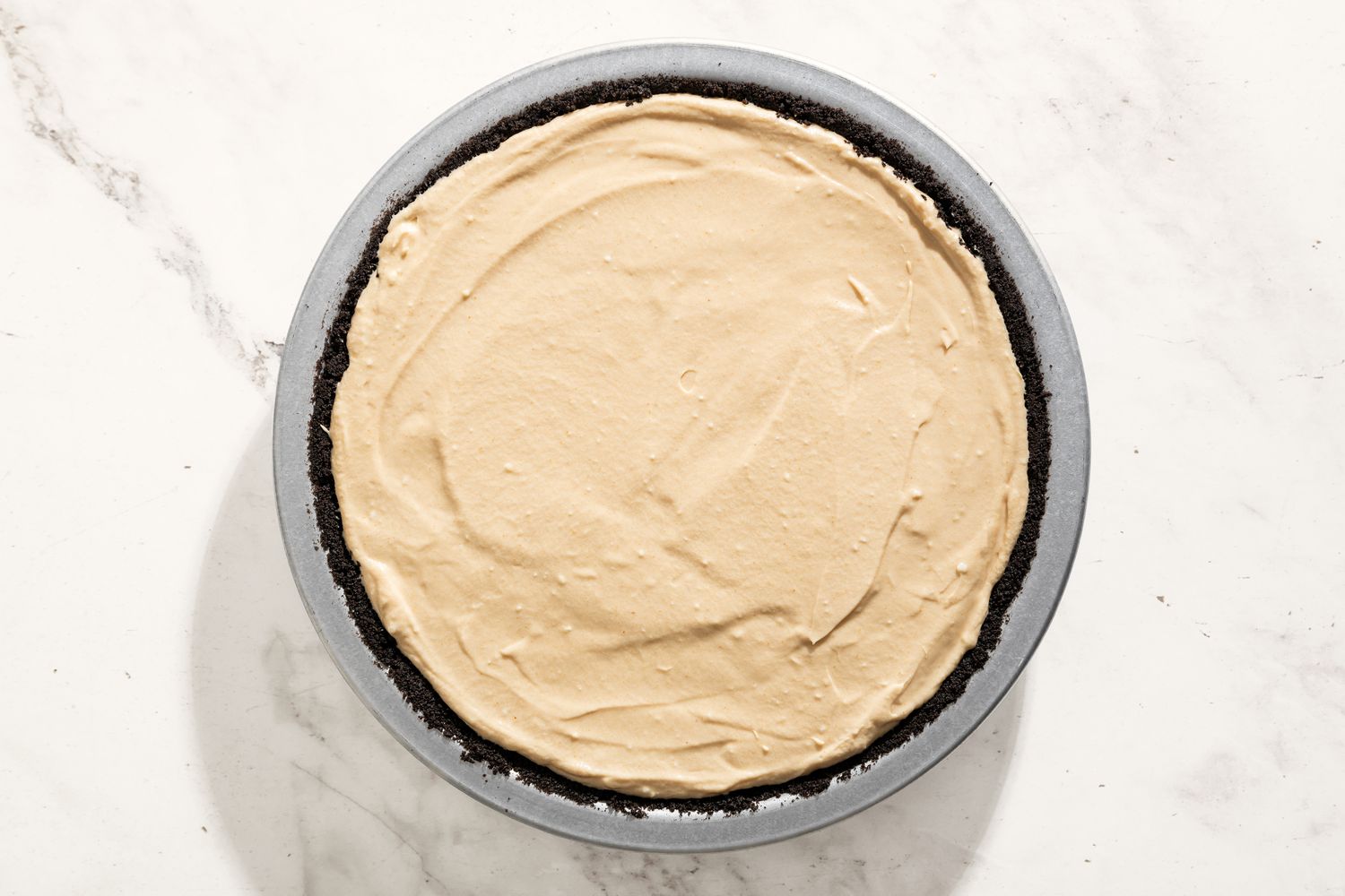 overhead view of No-Bake Fluffernutter Pie