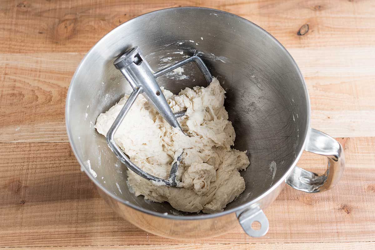 Making No-Knead Pizza Dough in stand mixer
