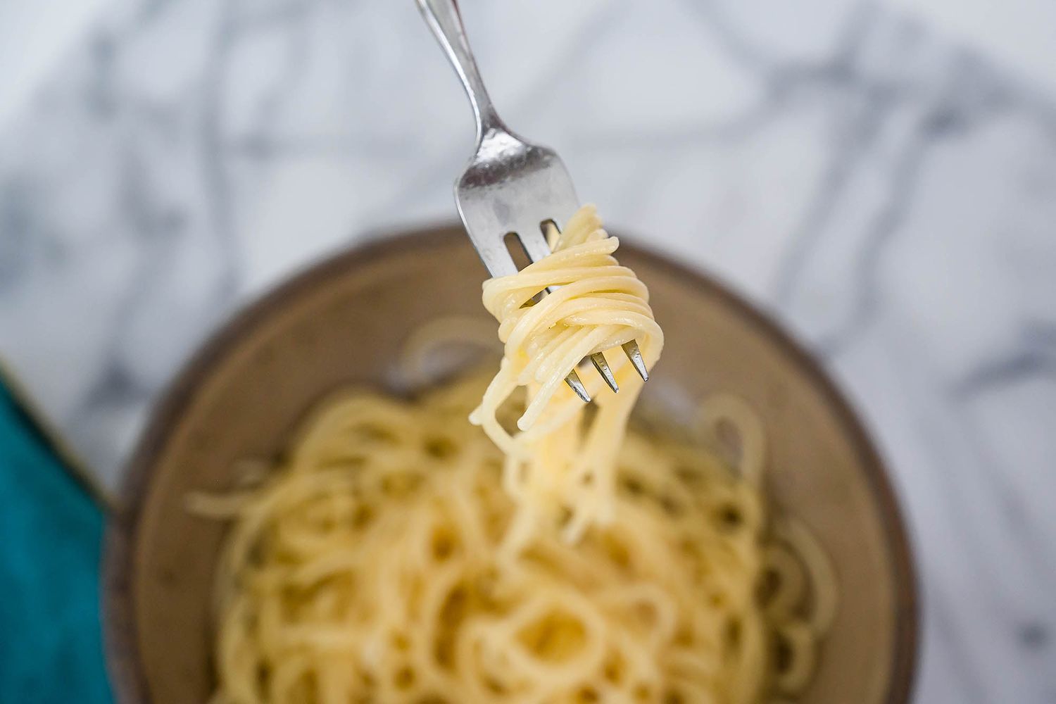 Gluten free spaghetti on a fork